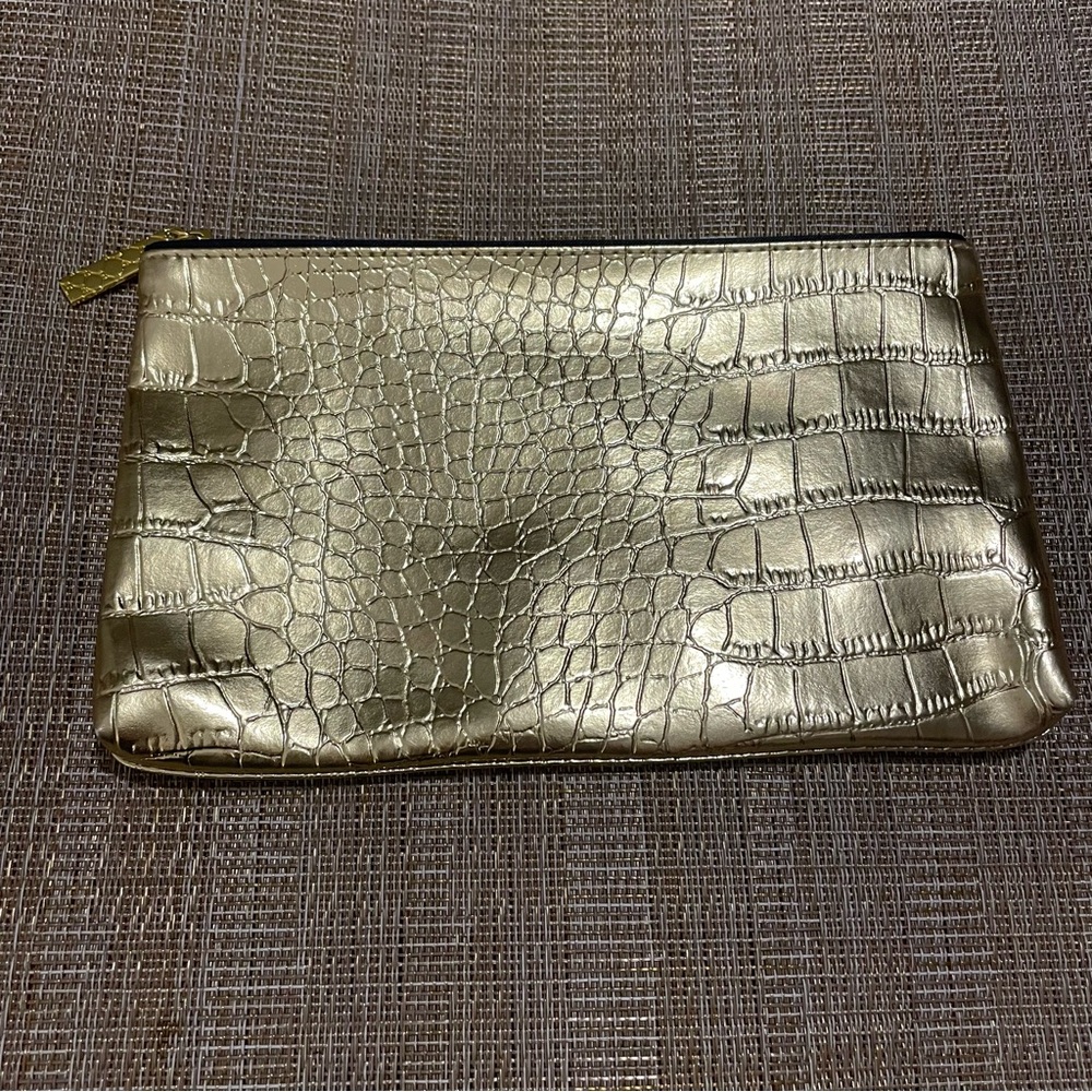 Estée Lauder Vintage gold croc embossed cosmetic case